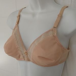 Vintage Nude Nylon Bra Pinup 36B